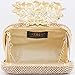 Dexmay Luxury Flower Women Clutch Purse Rhinestone Crystal Evening Bag for Wedding Party Gold