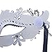 Masquerade Mask Shiny Metal Rhinestone Venetian Pretty Party Evening Prom Mask Silver Black