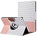 ULAK iPad Air Case, Multi-Angle Rotating Stand Protective Case Cover for Apple iPad Air (2013 Release) with Automatic Wake/Sleep Function (Rose Gold/Black Stripe)