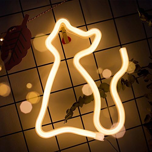 Neon Signs LED Decor Light Wall Decor for Christmas Decoration Birthday Party Home LED Decorative Lights Wedding Event Banquet Party Decor (Cat-warm white)
