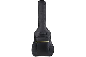 36 Inch Acoustic Guitar Bag, Oxford Fabric Water-Resistant Padded Double Shoulder Guitar ing Bag Black with Large Pockets