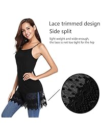 Hawiton - Camiseta de tirantes con diseño de encaje para mujer, ajustable, cami, lencería