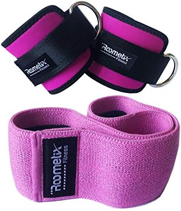 Roometix Ankle Straps for Cable Machine with Hip Circle Resistance Band - Glute Workout Activation Bands for Women - Non-Slip Design for CrossFit and Booty Building