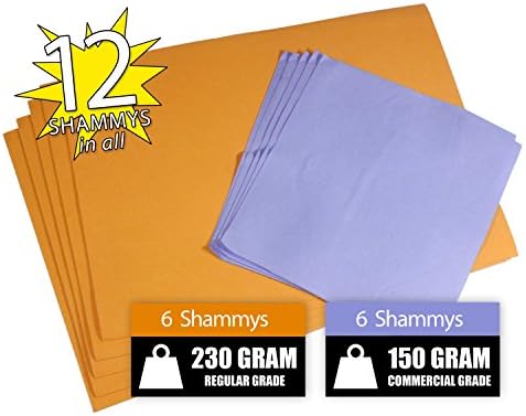The Newest Original German Shammy - Chamois Value 50/50 Pack (12, Orange Standard-Blue Commercial)