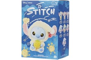 MINISO Disney Stitch Eat Something Before Sleep Collection Vinyl Plush Toy Surprise Box Figure Model Random Design Blind Box Toy Collectible Toy for Home Decor Birthday Gifts (Random One Figure)