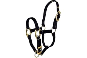 Hamilton 3DA FLBK 3/4-Inch Nylon Adjustable Chin Horse Halter, Foal, Black