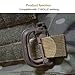 OneTigris 4 Pack Multipurpose D-Ring Grimloc Locking for Molle Webbing Tan