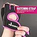 Proworks Women’s Padded Grip Fingerless Gym Gloves for Weight Lifting, Cross Training, Exercise Bikes & More – Black with Pink Trim (Medium)