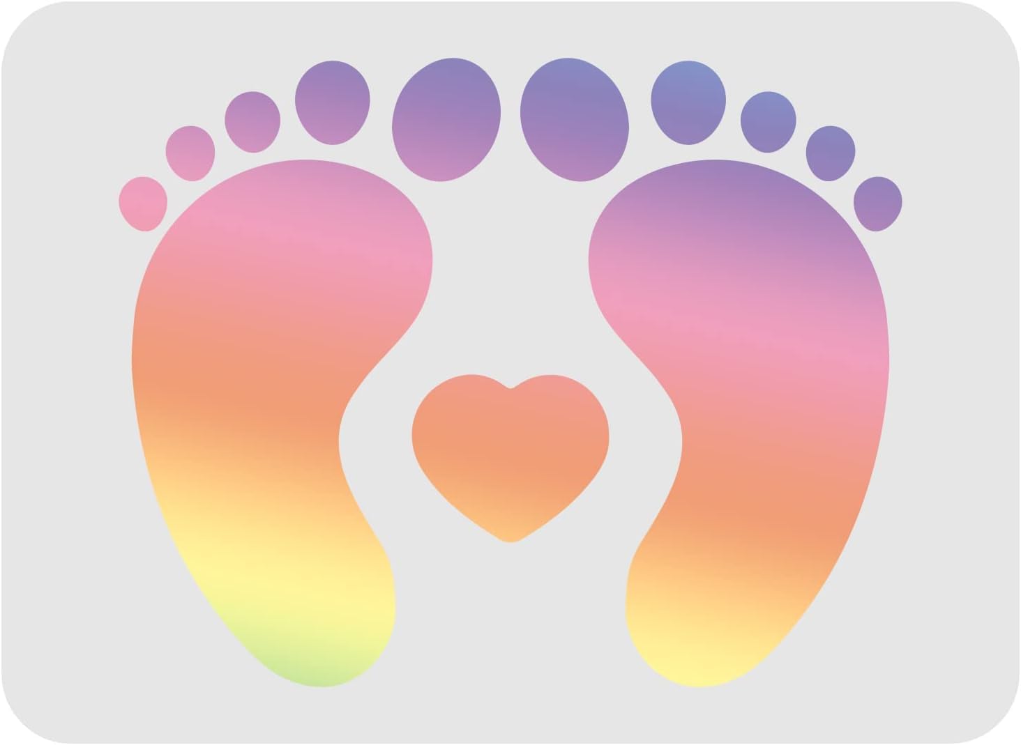 FINGERINSPIRE Footprint Stencil Template 29.7x21cm Plastic Baby Shower Footprint Pattern Drawing Painting Stencils Rectangle Reusable Stencils for Painting on Wood, Floor, Wall and Tile