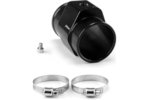 Wevdn Water Temp Joint Pipe, 36mm Aluminum Radiator Sensor Adapter with 2 Hose Clamps, Universal Water Temp Meter Temperature