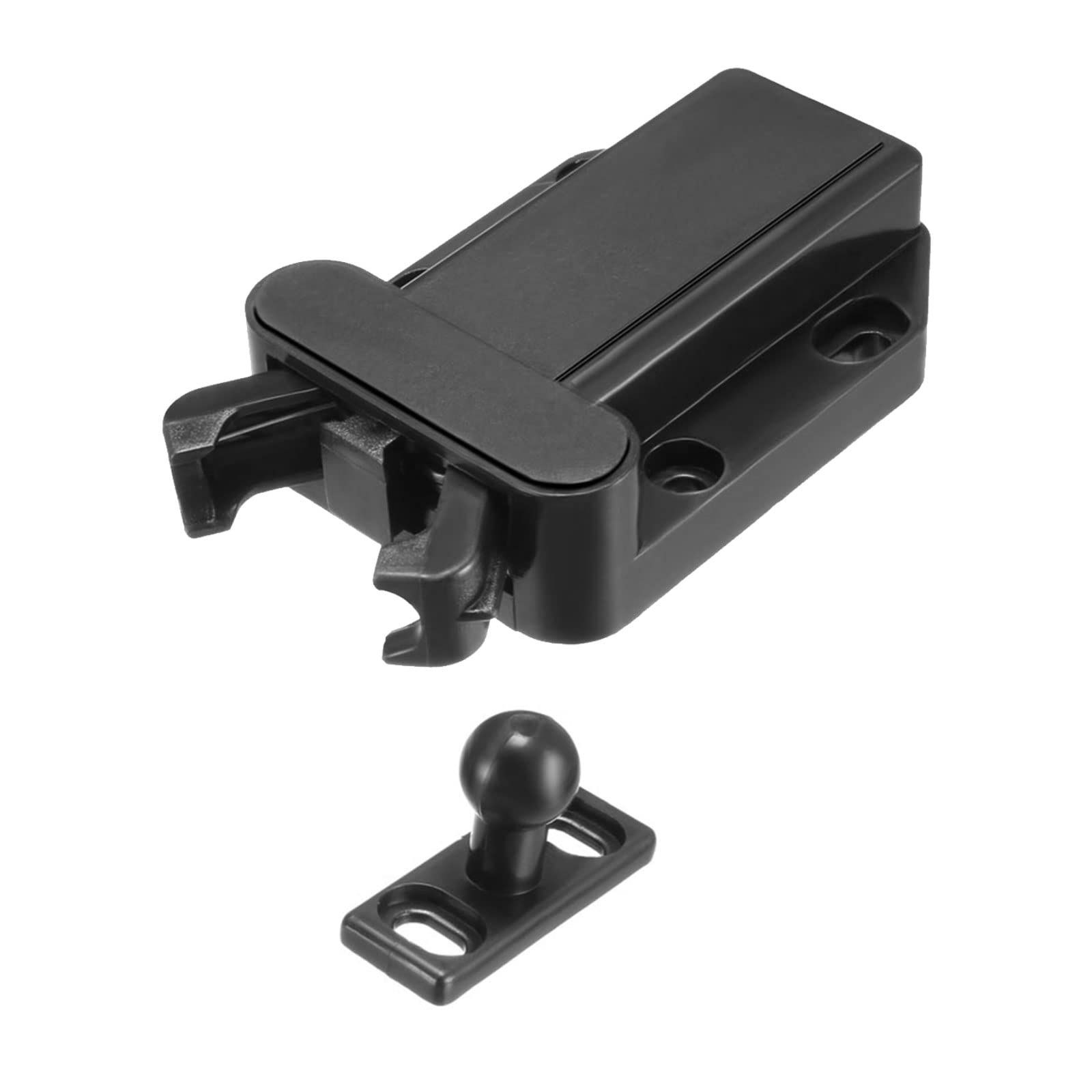 METALLIXITY Push Open Latch Lock Touch Catch (2.48" x 1.69") 1Pcs, ABS Plastic Cabinet Catch Touch Latch Cupboard - for Home Decoration, Black