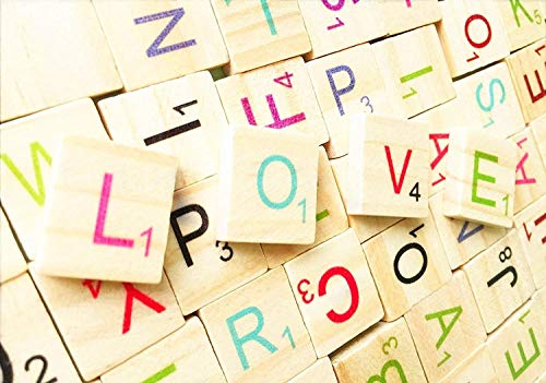 Abbaoww 500 Colorful Wooden Scrabble Tiles Letter Tiles Wood Pieces-Great for Crafts, Pendants, Spelling,Scrapbook - Thumbnail 7