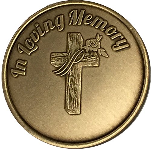 In Loving Memory Cross Rose Medallion Memorial Bereavement Token Those We Love