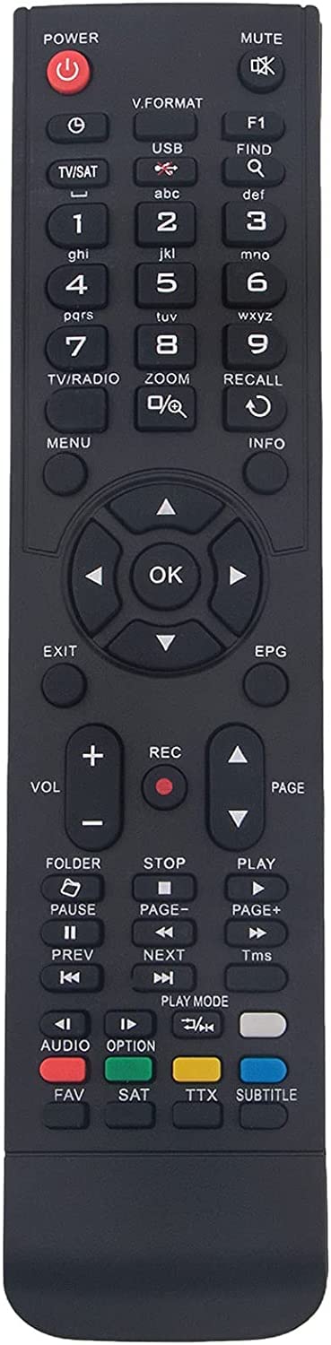 ALLIMITY Replace Remote Control fit for Amiko HD8140 C SE T2/C, HD8142 Twin C, HD8150, HD8155, HD8240, HD8250+, HD8255+, HD8260+, HD8265+, HD8275+, HD8340, HD8360, HD8840, STHD-8800, STHD-8820