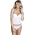 Dominique Lace Low Back Plunge Strapless Push Up Bustier Style 7759 - White - 32A