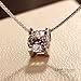 T400 925 Sterling Silver Box Chain Pendant Necklace Cubic Zirconia Square Shape Gift for Women Men