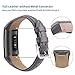 NANW Compatible Fitbit Charge 3 Bands, Slim Genuine Leather Wristband Replacement Accessories Strap for Women Men Compatible Fitbit Charge 3 / Charge 3 SE Small Large