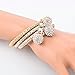 Long Way 3-Pcs Gold Silver Rose Gold Plated Chain Bracelet Austrian Crystal Ball Charm Bracelet For Women
