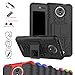Moto C Case,Mama Mouth Shockproof Heavy Duty Combo Hybrid Rugged Dual Layer Grip Cover with Kickstand For Motorola Moto C (With 4 in 1 Free Gift Packaged),Black