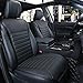 EDEALYN (2PCS Driver and Passenger Seat Cover PU Leather Universal Car Front seat Protector Covers Fit Most Sedans &Truck &SUV (2 PCS Black)