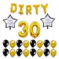 Dirty 30th Birthday Party Decorations Kit Gold Dirty 30 Balloons Banner Happy Birthday Star Balloons Party Supplies Black Gold