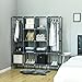 SONGMICS 67-Inch Closet, Portable Wardrobe, Stable and Foldable Storage Organizer, with 2 Hanging Rods, 12 Clothes Shelves, 4 Side Pockets, Easy Assembly, for Cloakroom, Bedroom, Gray URYG44GY