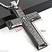 New Gift Unisex's Men Stainless Steel Cross Pendant Black Silver Bible Necklace