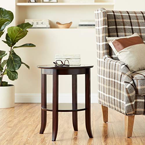 Frenchi FurnitureWood Genoa End Table, Round Side /Accent Table