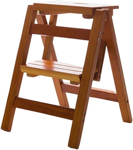 HY-WWK Taburete Escalonado Taburete de Escalera de Madera 2 Escalones
