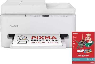 PIXMA TS7550I - WLAN-Multifunktionsdrucker mit ADF, Papierkassette und Frontbedienung | Kabelloses Drucken vom Smartphone leicht gemacht - Enthält MP-101 A4-Fotopapier, 5 Blatt