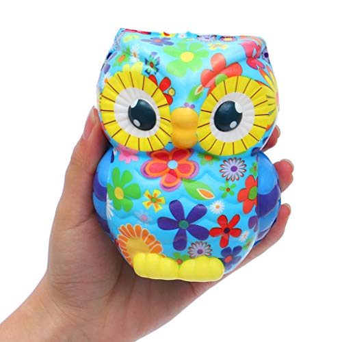Naiflowers Mochi Squishy Toys, Kawaii Animal Owl Stress Relief Toys Jumbo Funny Cartoon Doll Slow Rising Cream Scented Toy Party Favours Kids Boys Baby Birthday Gift (Multicolor) - Thumbnail 2