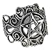Large Sterling Silver Ornate Pentacle pentagram Ring Pagan Wiccan Jewelry (sz 4-15)