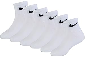 Nike Young Athletes Lightweight Ankle 6-Pair Pack Socks Kids WHITE 7C-10C (4-5 US Sock Size)