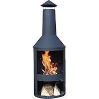  Valencia Gartenkamin groß schwarz Garden Oven 
