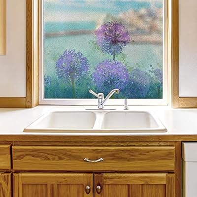 Window Film for Privacy Elegant Flowers Large Decorative...