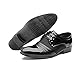 Blivener Men's Pointed Toe Pleather Dress Shoes Casual Oxford Black US 9.5