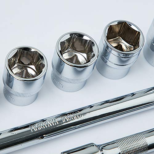 Wopeite Steckschlüsselsatz 94-teilig Steckschlüssel Satz mit Knarre und Adapter Werkzeug aus Chrom-Vanadium Stahl 1/4… – Bild 7