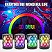 Bluetooth Speakers with Lights, LFS Night Portable Wireless Speakers, Multi-Color Auto-Changing LED Themes, Diamond Shape, Built-in Mic & TF Card, TWS Supported for iPhone, Samsungthumb 2