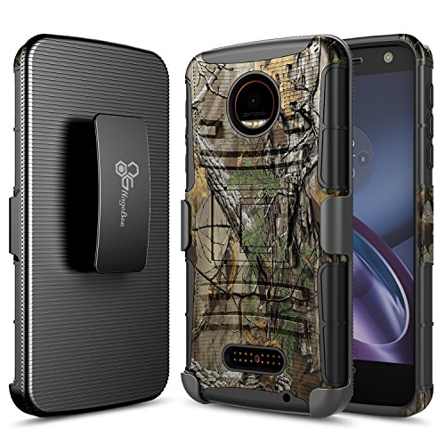 Moto Z Play Case, NageBee [Heavy Duty] Armor Shock Proof Dual Layer [Swivel Belt Clip] Holster with [Kickstand] Combo Rugged Case for Motorola Moto Z Play Droid (2016-Verizon) - Camouflage