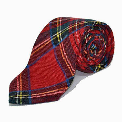 Traditional Red Tartan Check Tie, Necktie, Scotland, Highland, Scottish, Stewart