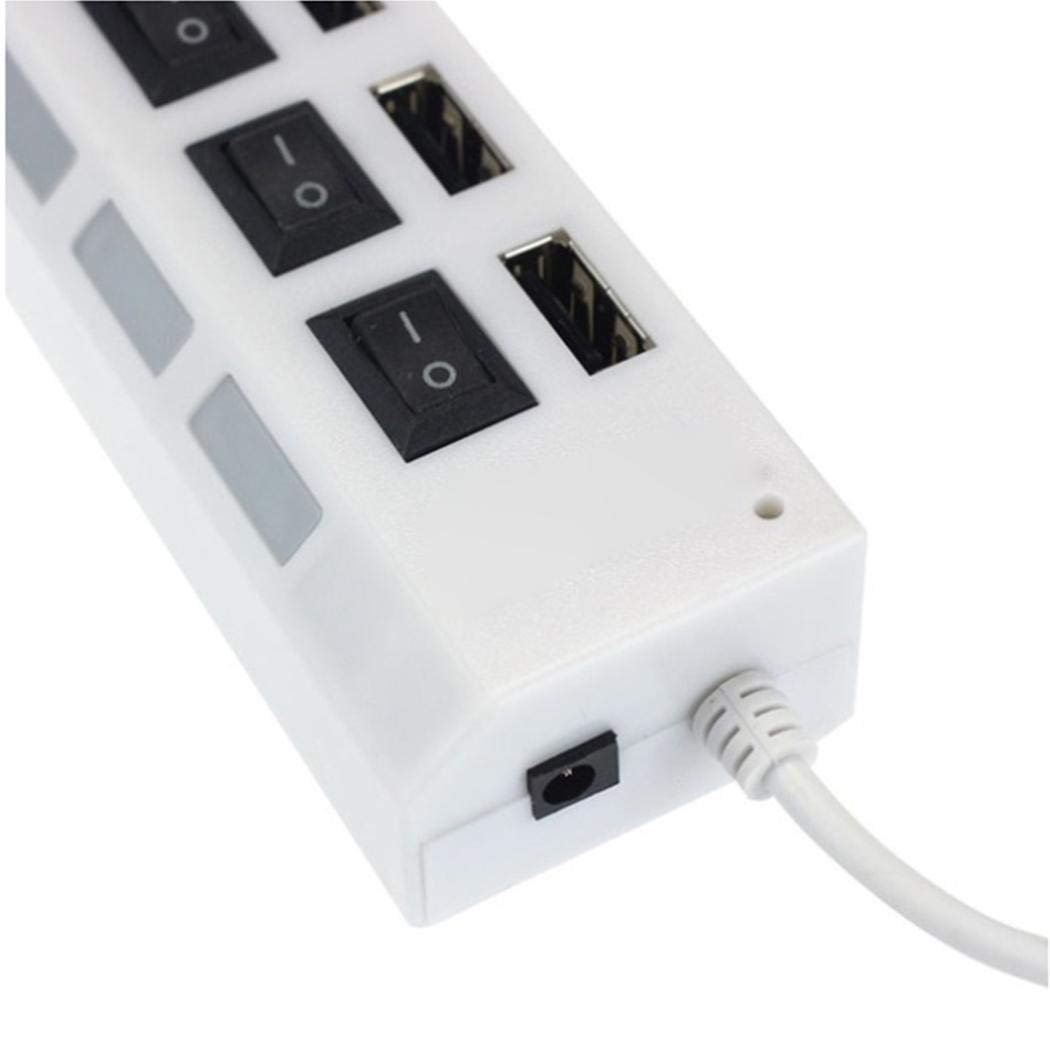 Junio1 7 Puertos LED Adaptador USB Hub Interruptor de Encendido/Apagado para PC portátil Hubs USB