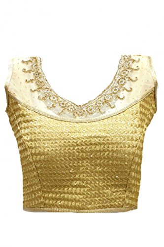 RMB3118 Gold Ready Made Designer Saree Blouse
