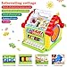 ZJTL Colors Pairing Blocks Educational Learning & Geometric Shape Toys, Electronic Musical Activity Play Center House with Counting Help/Know Animals/Electronic Piano/Open Door/ Etc