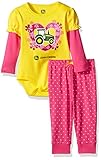 John Deere Baby Girls' Bodysuit and Pant Set, Yellow, 6-9 Months