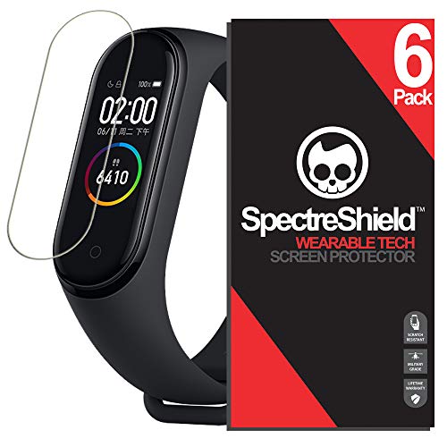 Spectre Shield (6 Pack) Screen Protector for Xiaomi Mi Band 4 Accessory Xiaomi Mi Band 4 Case Friendly Full Coverage Clear Film