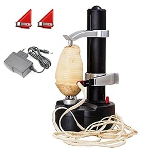 Malayas Elektrische aardappelschiller, 2 extra mesjes, automatische roterende vruchten en groente snijder Apple…