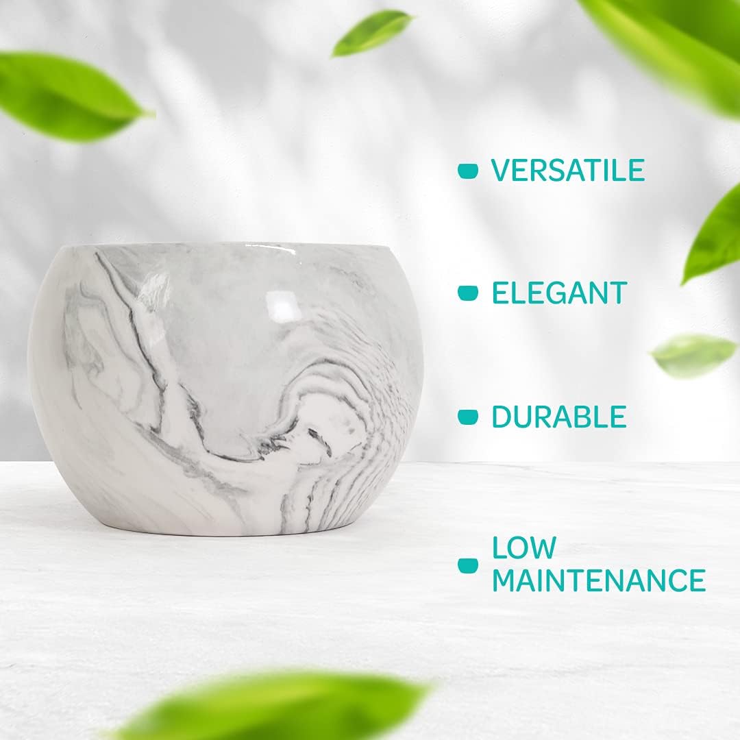 Hearts & Crafts Gray Marble Ceramic Bowls for Candle Making - Multi-Use Ceramic Pots for Arts & Crafts, Storage, Candies, Planter Pots, Gifts & More (13 oz, Set of 6)