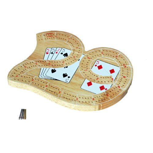 WE Games Mini 29 Cribbage Set - Solid Wood 2 Track Board with Metal Pegs