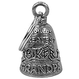 BIKER GRANDPA Guardian® Bell Motorcycle - Harley Accessory HD Gremlin NEW Riding Bell Key Ring Mod Dyna FXR Custom Triumph Heritage Sportster Chopper 1200 Iron 880 Vulcan Goldwing Honda Yamaha Kawasaki Sport Street Road Warrior