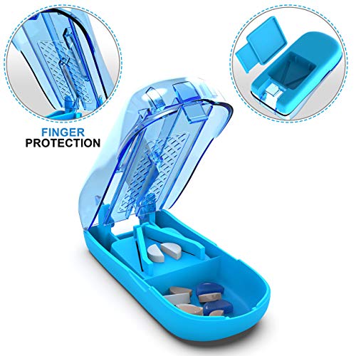 Buy Ergonomic Pill Cutter Splitter with Finger Protection Cutting